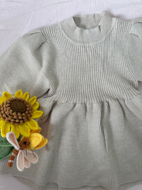 Beige knit dress